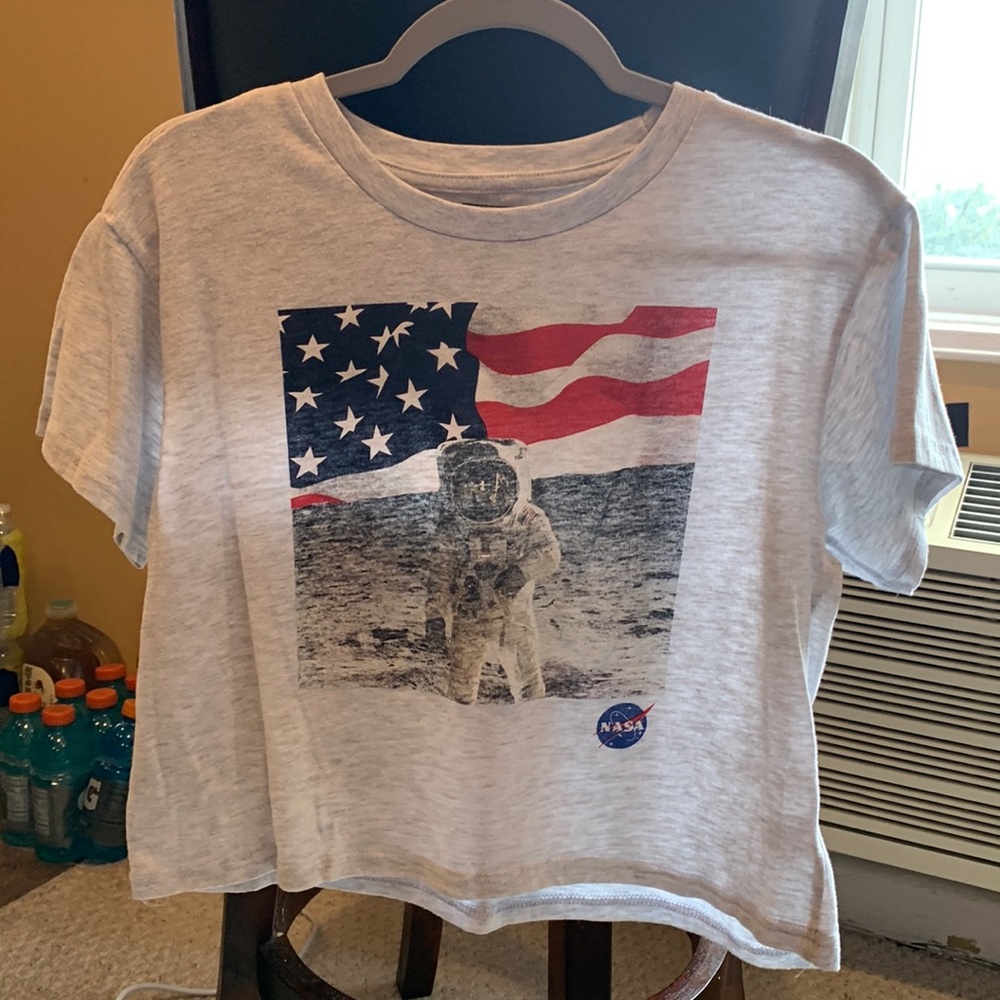 Astronaut American Flag NASA large crop top